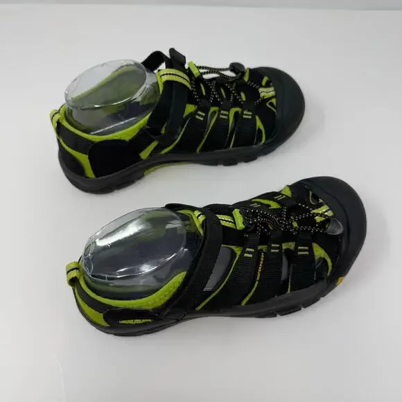 Keen Newport H2 Sandals Big Kids 6 Black Neon Green Hiking Sandals EUC - Picture 10 of 13